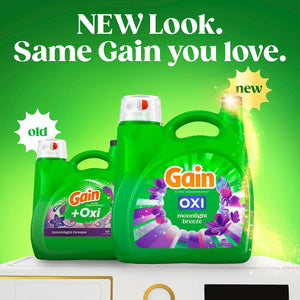 Gain + Oxi Liquid Laundry Detergent, Moonlight Breeze, 159 Loads, 170 fl. oz.