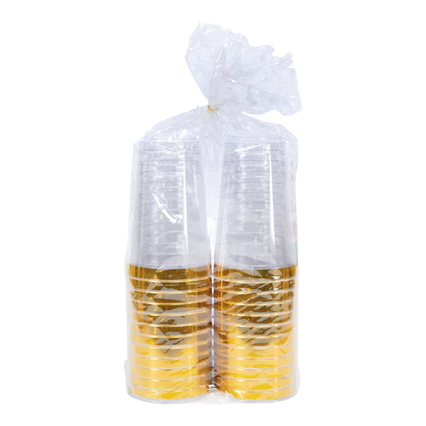 Tableluxe Premium Disposable Gold Rimmed Clear Plastic Tumbler, 16 fl. oz., 48 ct.