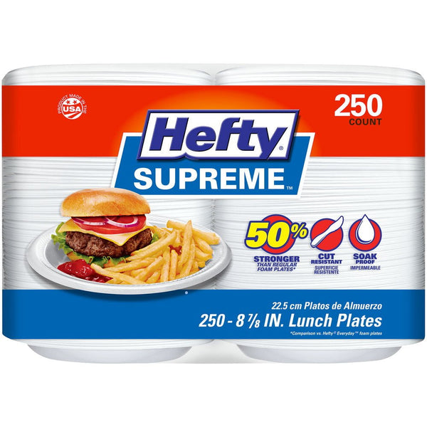 Hefty Supreme Foam Disposable Lunch Plates, 8 7/8