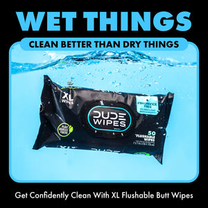 DUDE WIPES XL Flushable Wipes, Fragrance Free, 8 ct., 400 wipes
