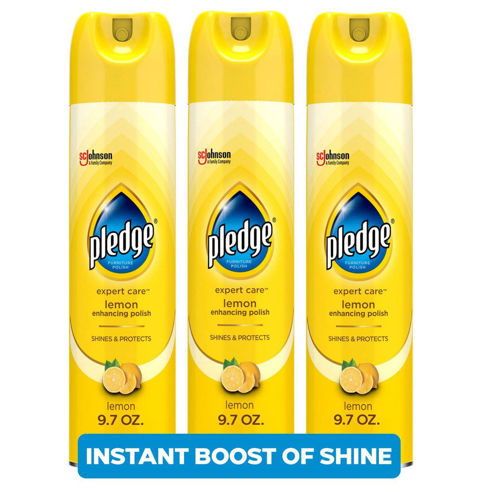 Pledge Furniture Enhancing Polish Spray, Lemon, 3ct., 29 oz.