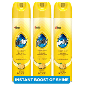 Pledge Furniture Enhancing Polish Spray, Lemon, 3ct., 29 oz.