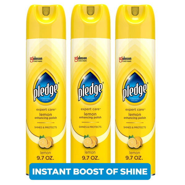 Pledge Furniture Enhancing Polish Spray, Lemon, 3ct., 29 oz.