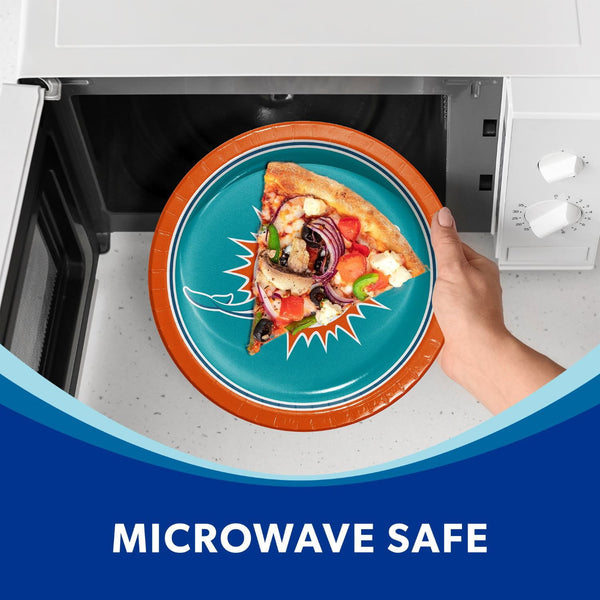 Miami Dolphins NFL Round Paper Plates, 10