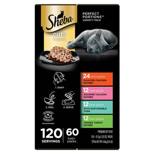 Sheba Perfect Portions Wet Cat Food Trays Variety Pack, 60 ct., 2.6 oz.