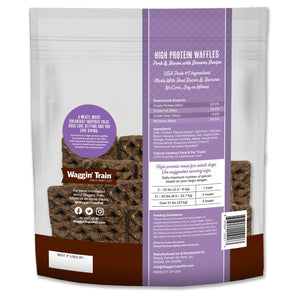 Waggin Train Pork & Bacon with Banana Recipe, High Protein Waffles Dog Treats, 36 oz.