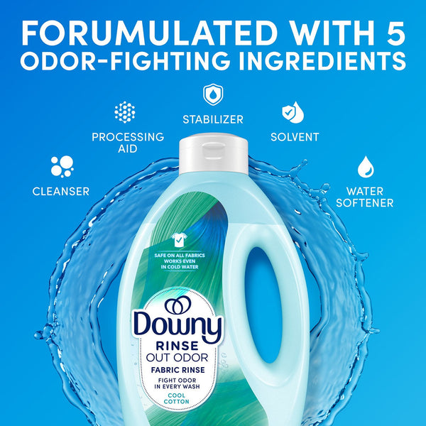 Downy Rinse Laundry Odor Remover, Cool Cotton, 87.5 fl. oz.