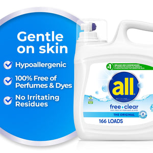all Liquid Laundry Detergent, Free Clear for Sensitive Skin, 208oz, 166 loads