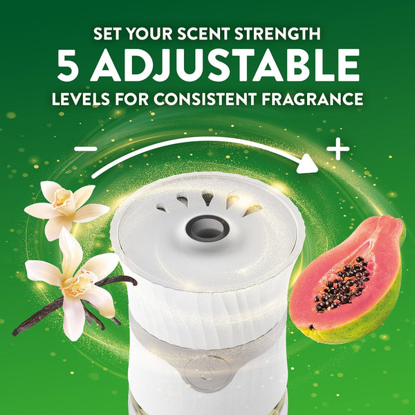 Air Wick Plug In Scented Oil Air Freshener, Vanilla & Pink Papaya, 2 Warmers + 8 Refills