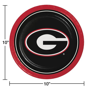 Georgia Bulldogs NCAA Round Paper Plates, 10