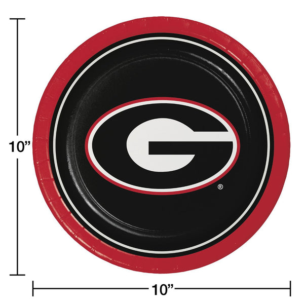 Georgia Bulldogs NCAA Round Paper Plates, 10