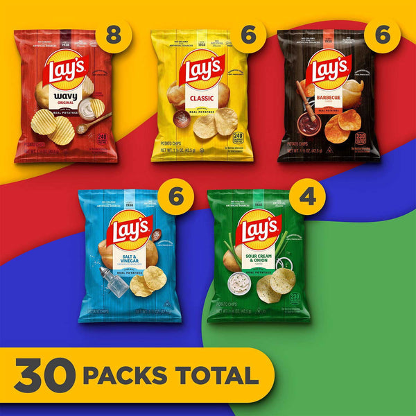 Lay's Mix Variety Pack Potato Chips, 30 pk.