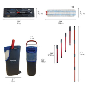 O-Cedar H2prO Flat Mop System + 2 Mop Head Replacements