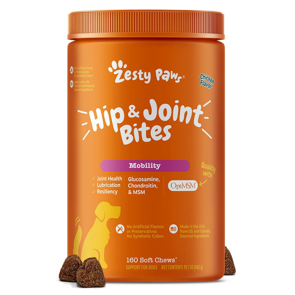 Zesty Paws Hip & Joint Bites, Chicken, 160 ct.