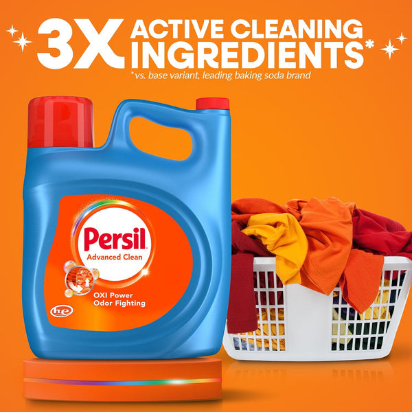 Persil Advanced Clean Oxi+Odor Liquid Laundry Detergent, 120 loads, 202 fl. oz.