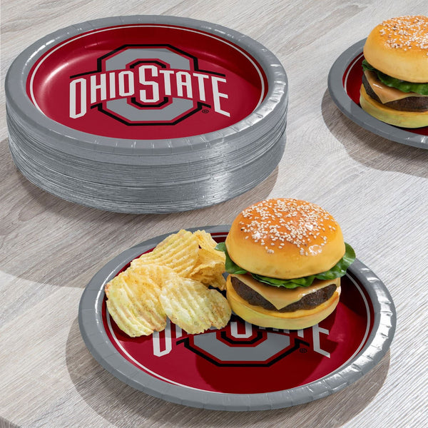 Ohio State Buckeyes NCAA Round Paper Plates, 10