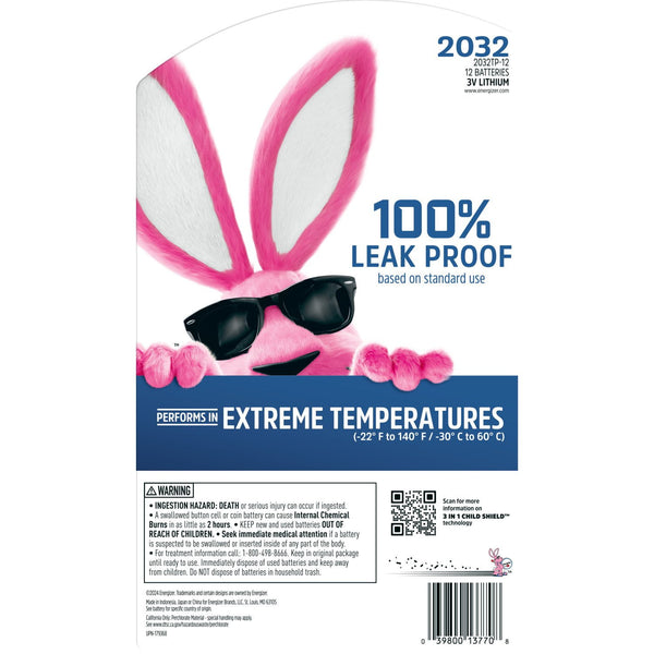 Energizer 2032 3V Lithium Coin Batteries, 12 pk.
