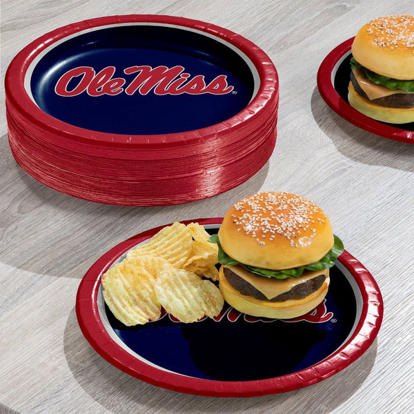 Ole Miss Rebels NCAA Round Paper Plates, 10