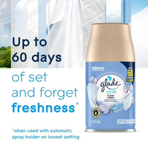 Glade Automatic Spray Air Freshener Refills, Clean Linen, 4 ct.