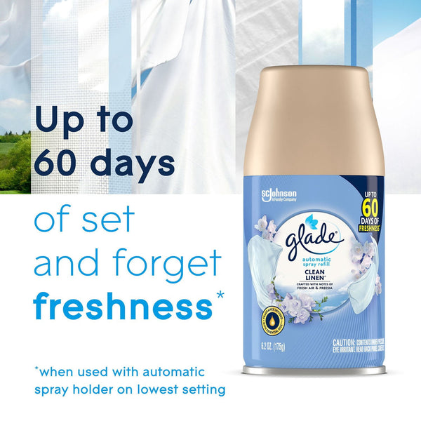 Glade Automatic Spray Air Freshener Refills, Clean Linen, 4 ct.
