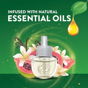 Air Wick Plug In Scented Oil Air Freshener, Vanilla & Pink Papaya, 2 Warmers +7 Refills