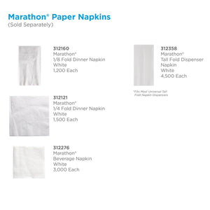 Marathon 1/8 Fold 2-Ply White Dinner Napkin, 12 pks., 100 napkins/pk.
