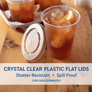 Member's Mark Clear Flat Plastic Lids with Straw Slot 500 ct.