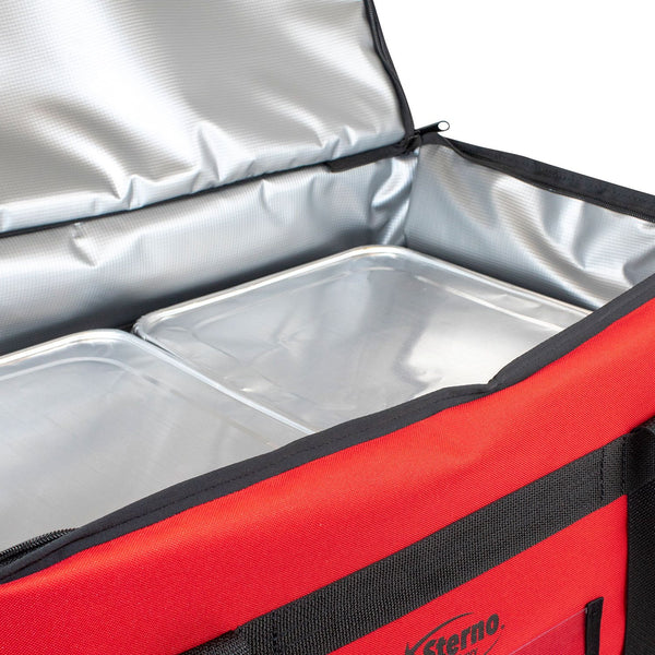 Sterno Delivery Insulated & Leak-Proof Red Food Carrier Bag
