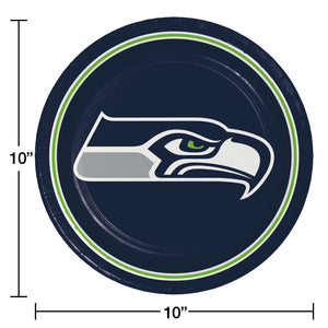 Seattle Seahawks NFL Round Paper Plates, 10