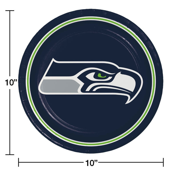 Seattle Seahawks NFL Round Paper Plates, 10