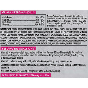 Member's Mark Turkey Stew with Vegetables Wet Dog Food, 11 oz., 24 boxes