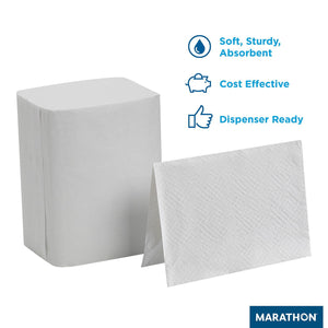 Marathon Interfold 1-Ply White Dispenser Napkins, 12 pk., 250 napkins/pk.