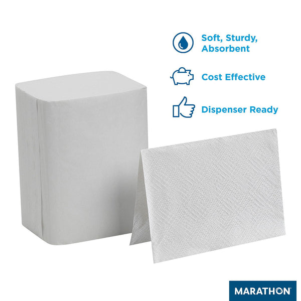 Marathon Interfold 1-Ply White Dispenser Napkins, 12 pk., 250 napkins/pk.