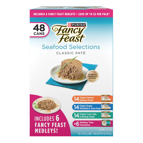 Purina Fancy Feast Variety Pack, Wet Cat Food, 48 ct., 3 oz., Choose Flavor