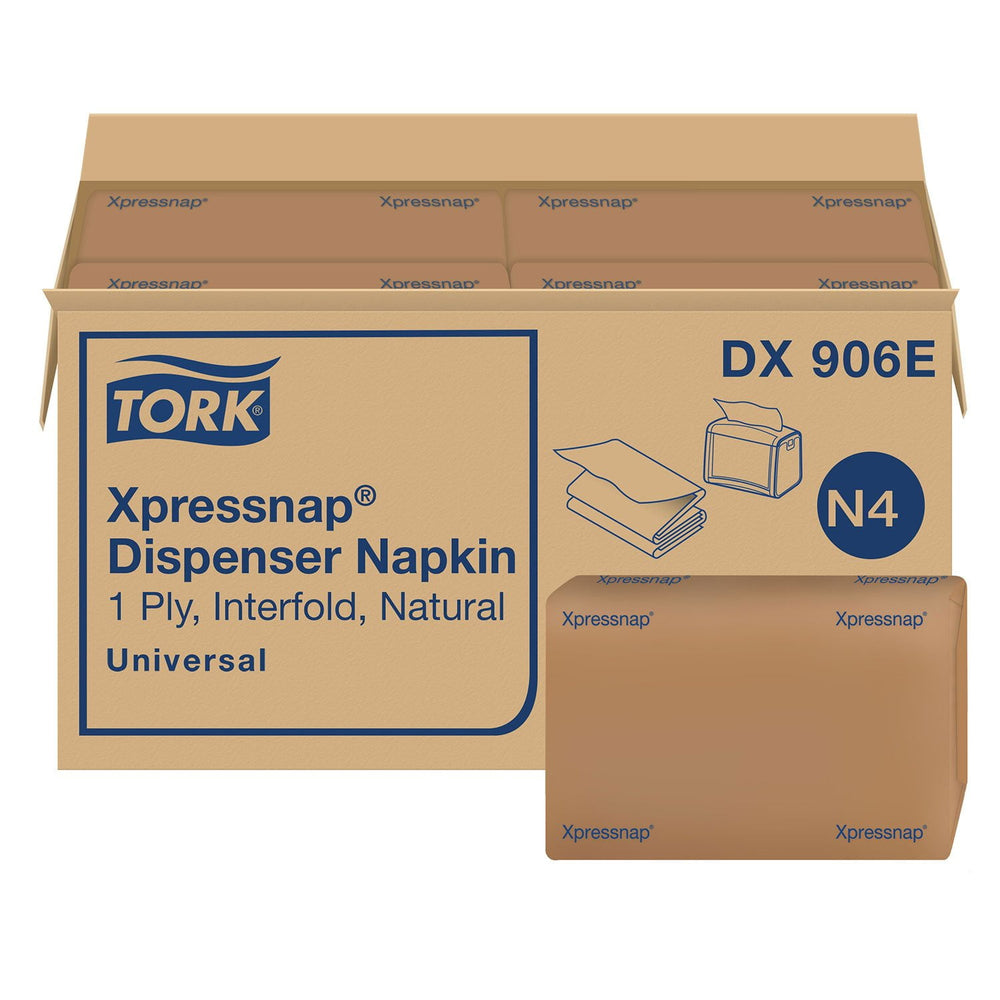 Tork Xpressnap 1-Ply Brown Interfold Dispenser Napkins, 12 pks., 500 napkins/pk.