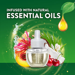 Air Wick Plug In Scented Oil Air Freshener, Sea Spray & Breeze, Sweet Peach, 1 warmer + 6 refills