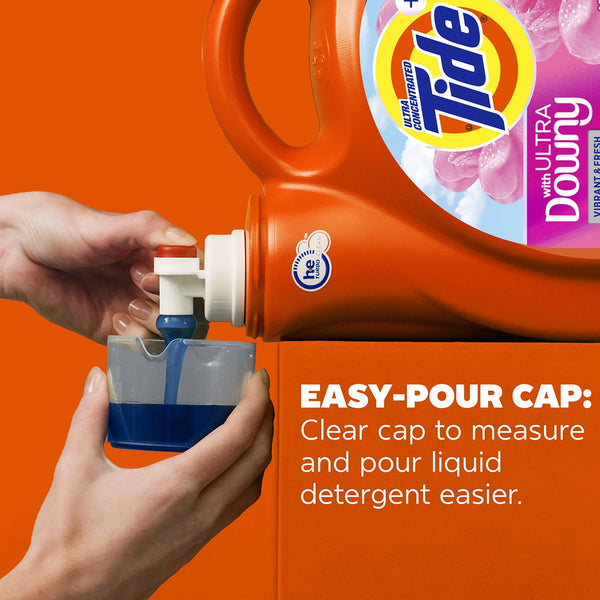 Tide with Ultra Downy Liquid Laundry Detergent, April Fresh Scent, 100 Loads, 128 fl oz