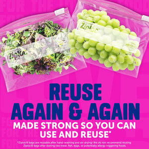 Ziploc Gallon Quart Freezer and Storage Slider Bags Variety Pack, Power Shield Technology, 149 ct.