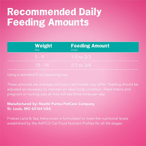 Friskies Land & Sea Adventures, Chickn and Ocean Fish Flavored, Adult Dry Cat Food, 32 lbs.