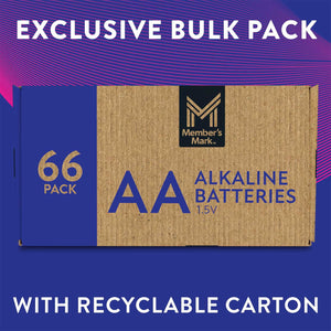 Member's Mark AA Alkaline Batteries, 66-Pack