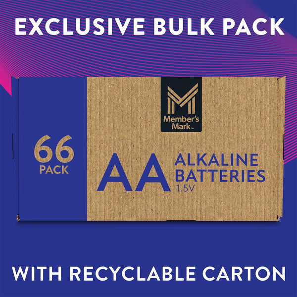 Member's Mark AA Alkaline Batteries, 66-Pack