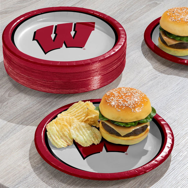 Wisconsin Badgers NCAA Round Paper Plates, 10