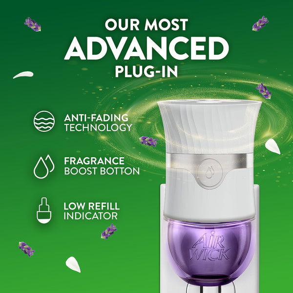 Air Wick Plug In Scented Oil Air Fresheners,  Lavender & Chamomile, 2 warmers + 8 refills