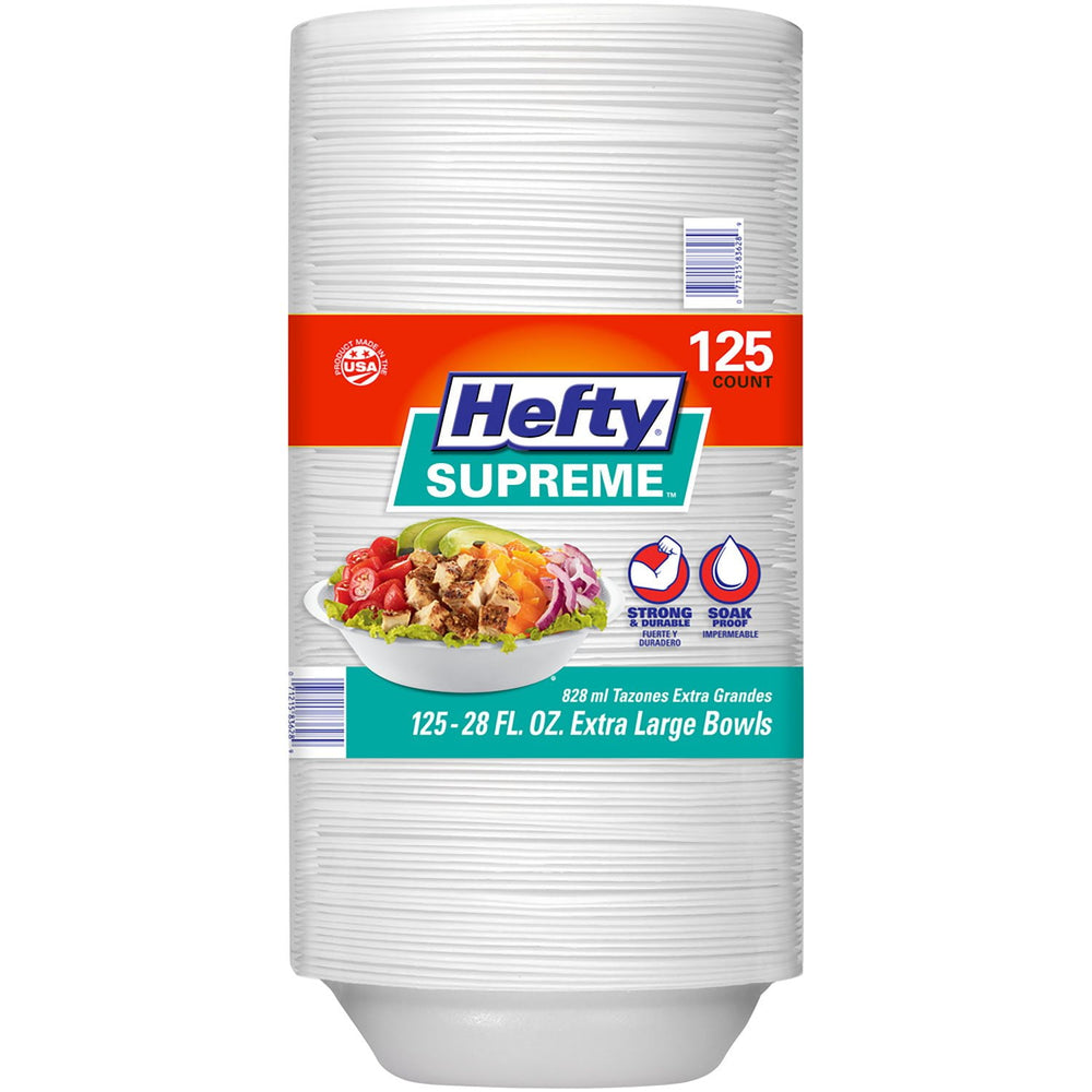 Hefty Supreme Extra Large Foam Bowls, 28 fl. oz., 125 ct.