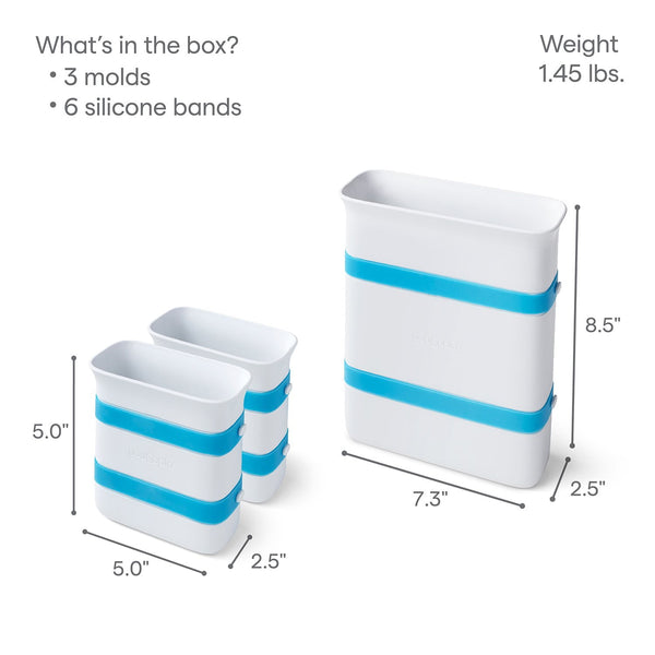 FreezeUp Freezer Food Block Maker, 3-Piece Set