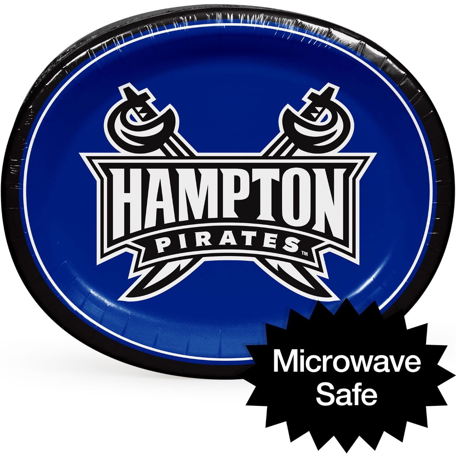 Hampton University NCAA HBCU Oval Paper Plates, 50 ct.