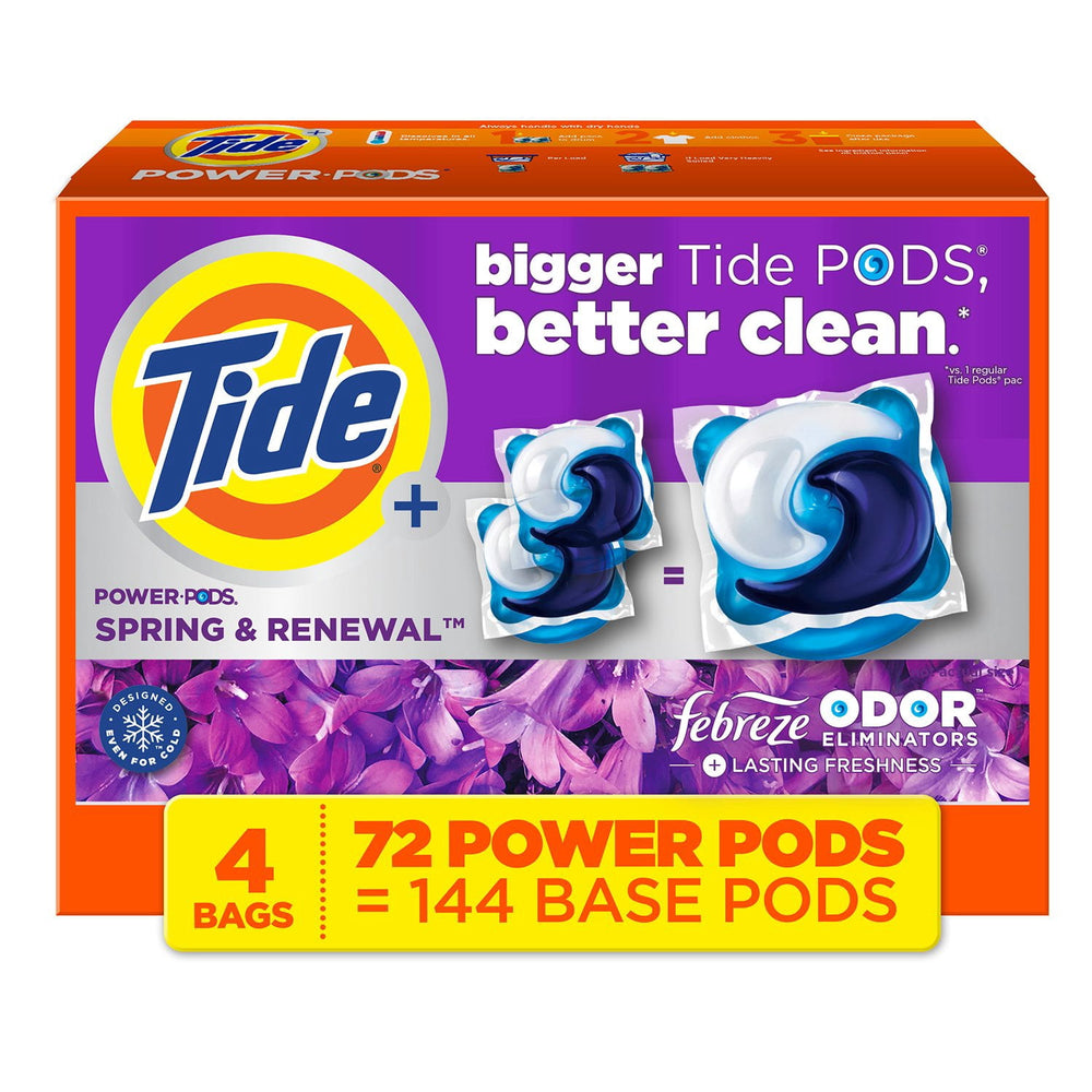 Tide Power PODS with Febreze Laundry Detergent Pacs, Spring & Renewal, 72 ct.