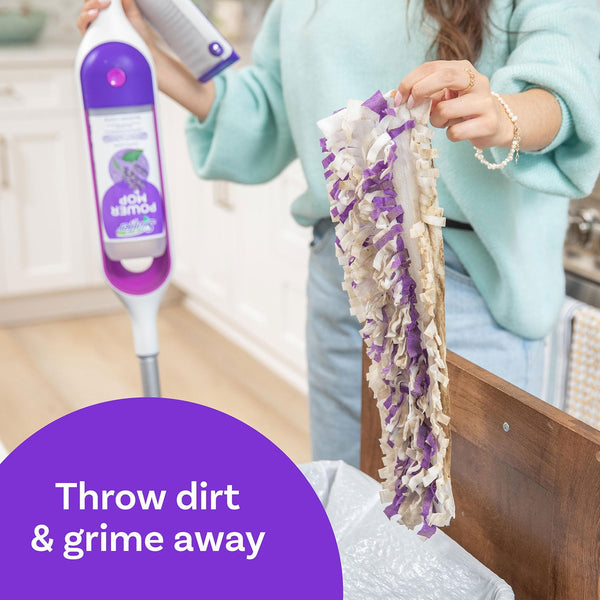 Swiffer PowerMop Refill Bundle, Lavender, 10 Mop Pads + 2 Bottles