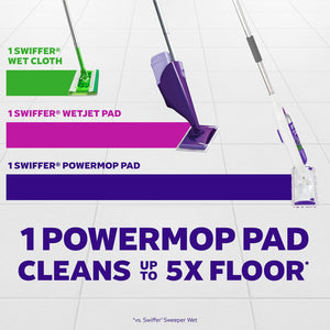 Swiffer PowerMop Multi-Surface Mopping Kit, Lavender, 10 pads + 2 refills