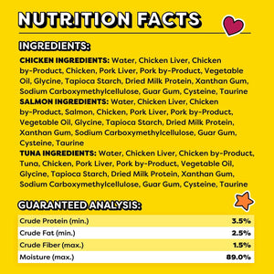 Temptations Lickable Puree Adult Variety Chicken, Salmon, and Tuna Cat Treats, 32 ct. 0.4 oz. Pouches